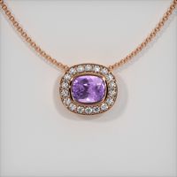 0.87 Ct. Purple Sapphire Pendant, 18K White Gold 1