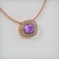 0.87 Ct. Purple Sapphire Pendant, 18K White Gold 2
