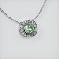 0.89 Ct. Green Sapphire Pendant, 18K White Gold 2