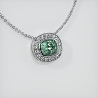 0.90 Ct. Green Sapphire Pendant, 18K White Gold 2