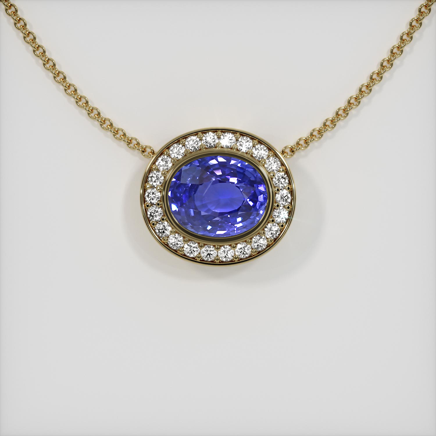Blue Sapphire Pendant 3.30 Ct. 18K Yellow Gold | The Natural