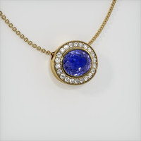 3.30 Ct. Sapphire Pendant, 18K Yellow Gold 2
