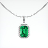 1.50 Ct. Emerald Pendant, Platinum 950 1
