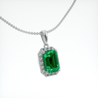 1.50 Ct. Emerald Pendant, Platinum 950 2