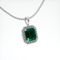 2.42 Ct. Emerald Pendant, Platinum 950 2