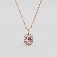 3.19 Ct. Pink Sapphire Pendant, 14K Rose Gold 1