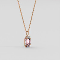 3.19 Ct. Pink Sapphire Pendant, 14K Rose Gold 2