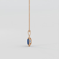0.96 Ct. Blue Sapphire Pendant, 14K Rose Gold 3