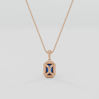 0.96 Ct. Blue Sapphire Pendant, 14K Rose Gold 4