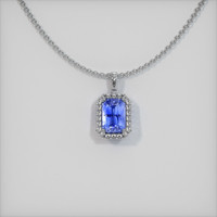 4.67 Ct. Blue Sapphire Pendant, 14K White Gold 1