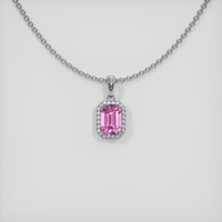0.69 Ct. Sapphire Pendant, 14K White Gold 1