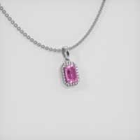 0.69 Ct. Sapphire Pendant, 14K White Gold 2