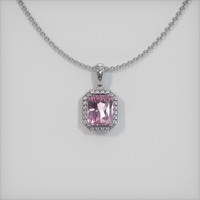 3.06 Ct. Sapphire Pendant, 14K White Gold 1