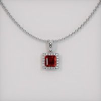 0.40 Ct. Ruby Pendant, 14K White Gold 1