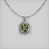 1.91 Ct. Green Sapphire Pendant, 14K White Gold 1