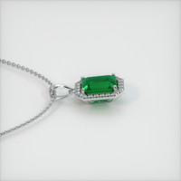 3.06 Ct. Emerald  Pendant - 18K White Gold