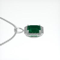 2.42 Ct. Emerald Pendant, 18K White Gold 3