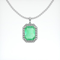 8.18 Ct. Emerald Pendant, 18K White Gold 1