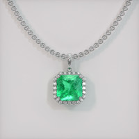1.75 Ct. Emerald Pendant, 18K White Gold 1