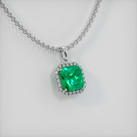 1.75 Ct. Emerald Pendant, 18K White Gold 2