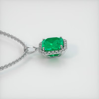 1.75 Ct. Emerald Pendant, 18K White Gold 3