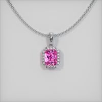 1.32 Ct. Sapphire Pendant, 18K White Gold 1