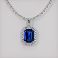 1.83 Ct. Blue Sapphire Pendant, 18K White Gold 1