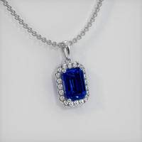 1.83 Ct. Blue Sapphire Pendant, 18K White Gold 2