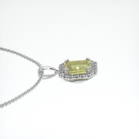 3.57 Ct. Greenish Yellow Sapphire Pendant, 18K White Gold 3