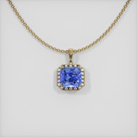 3.66 Ct. Sapphire Pendant, 14K Yellow Gold 1