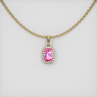 0.66 Ct. Pink Sapphire Pendant, 14K Yellow Gold 1