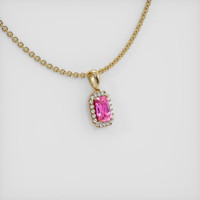 0.66 Ct. Pink Sapphire Pendant, 14K Yellow Gold 2