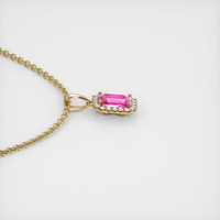 0.66 Ct. Pink Sapphire Pendant, 14K Yellow Gold 3