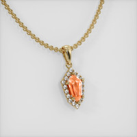 0.60 Ct. Peach Sapphire Pendant, 14K Yellow Gold 2