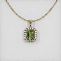 1.91 Ct. Green Sapphire Pendant, 14K Yellow Gold 1