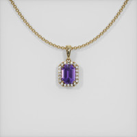 0.64 Ct. Sapphire Pendant, 14K Yellow Gold 1