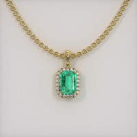 0.84 Ct. Emerald Pendant, 18K Yellow Gold 1