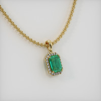 0.84 Ct. Emerald Pendant, 18K Yellow Gold 2