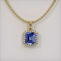 1.79 Ct. Blue Sapphire Pendant, 18K Yellow Gold 1