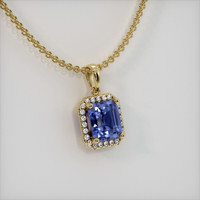 1.79 Ct. Blue Sapphire Pendant, 18K Yellow Gold 2