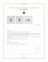 Ruby Pendant 1.04 Ct., 14K Yellow White Appraisal