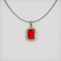 1.20 Ct. Ruby Pendant, 14K Yellow & White 1