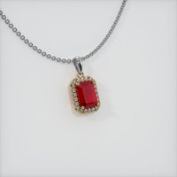 1.20 Ct. Ruby Pendant, 14K Yellow & White 2