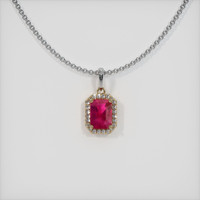 1.08 Ct. Ruby Pendant, 14K Yellow & White 1