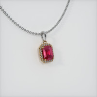 1.08 Ct. Ruby Pendant, 14K Yellow & White 2