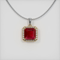 2.92 Ct. Ruby Pendant, 14K Yellow & White 1