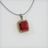 2.92 Ct. Ruby Pendant, 14K Yellow & White 2