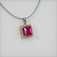 0.72 Ct. Ruby Pendant, 18K Yellow & White 2