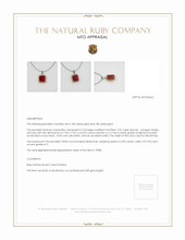 Ruby Pendant 2.92 Ct., 18K Yellow White Appraisal