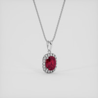 1.00 Ct. Pinkish Red Ruby Pendant, Platinum 950 2